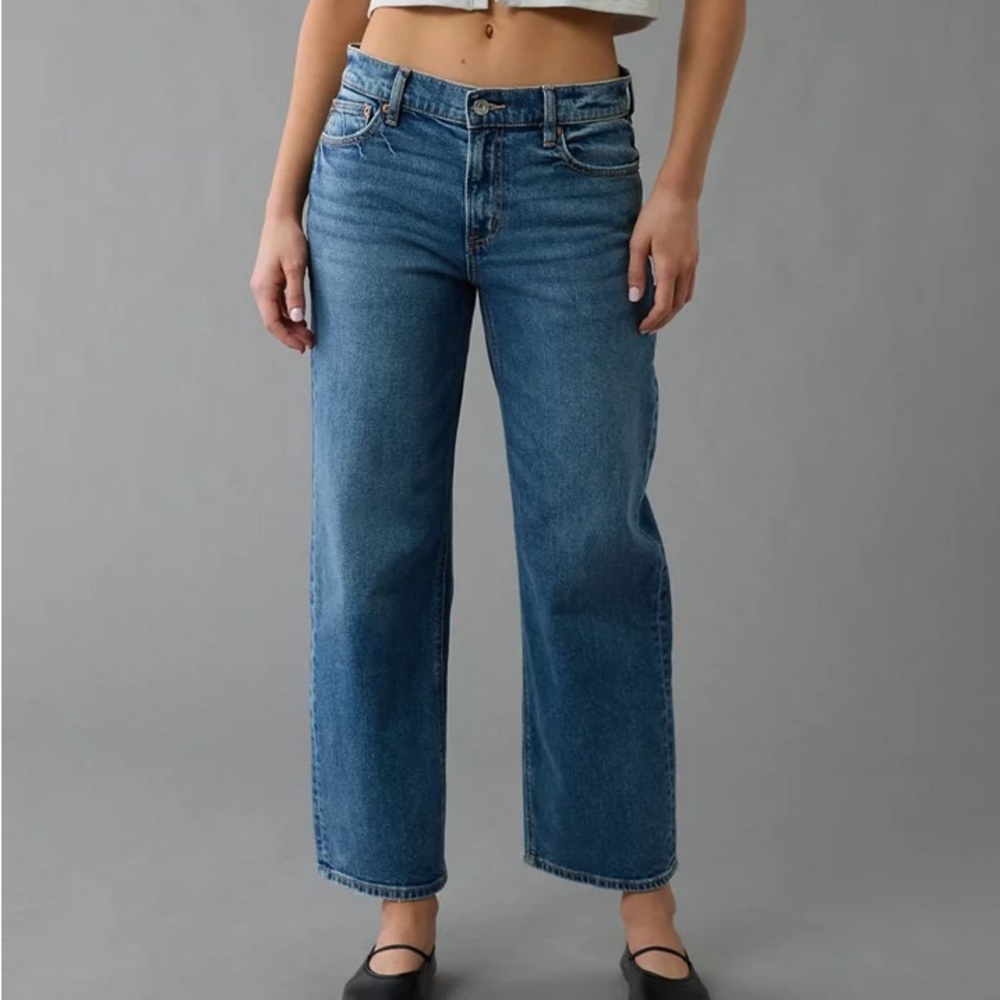American Eagle Stretch High-Waisted Stovepipe Crop Jean Dark Dreams Size 10 Long